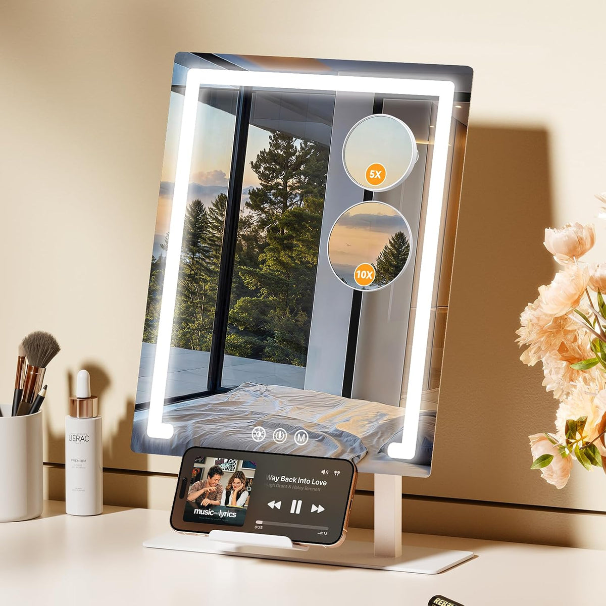Gospire Hollywood Lighted Makeup Mirror, 4000mAh Rechargeable, 11”x16.8”