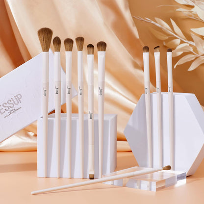 Jessup Makeup Brushes 14Pcs Makeup Brush Set Premium Synthetic Powder Foundation Contour Blush Concealer Eye Shadow Blending Liner Make Up Brush Kit Light Grey T329