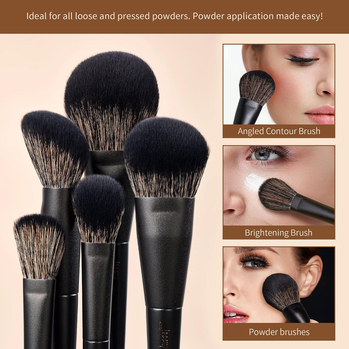 Jessup Makeup Brushes 14Pcs Makeup Brush Set Premium Synthetic Powder Foundation Contour Blush Concealer Eye Shadow Blending Liner Make Up Brush Kit Light Grey T329