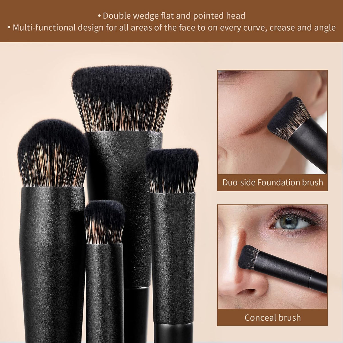 Jessup Makeup Brushes 14Pcs Makeup Brush Set Premium Synthetic Powder Foundation Contour Blush Concealer Eye Shadow Blending Liner Make Up Brush Kit Light Grey T329