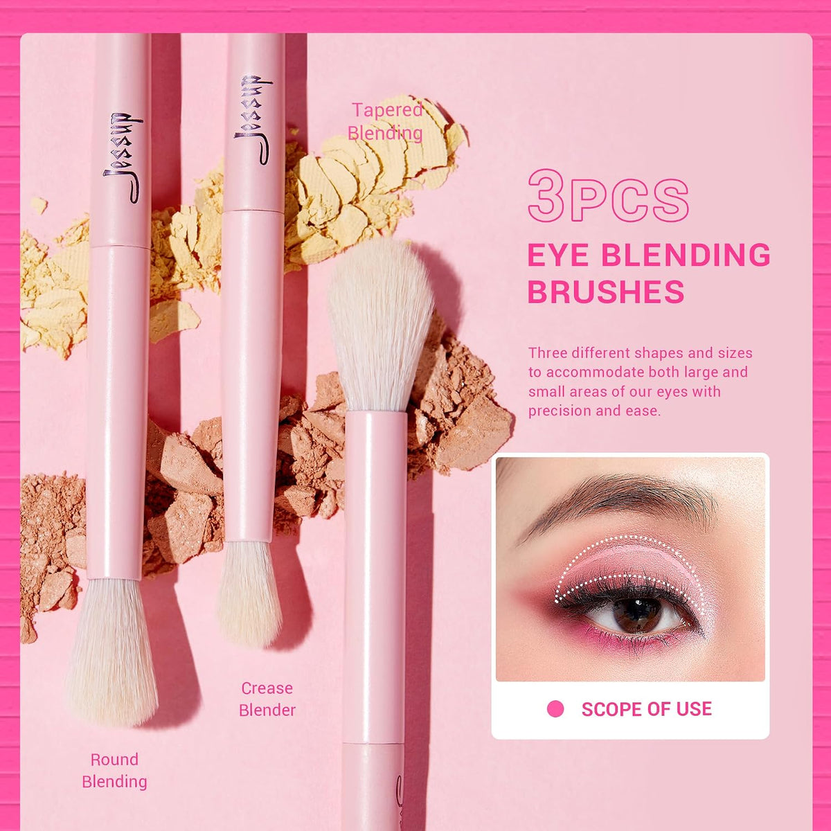 Jessup Makeup Brushes 14Pcs Makeup Brush Set Premium Synthetic Powder Foundation Contour Blush Concealer Eye Shadow Blending Liner Make Up Brush Kit Light Grey T329