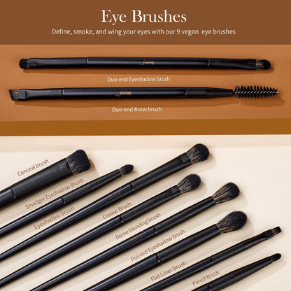 Jessup Makeup Brushes 14Pcs Makeup Brush Set Premium Synthetic Powder Foundation Contour Blush Concealer Eye Shadow Blending Liner Make Up Brush Kit Light Grey T329