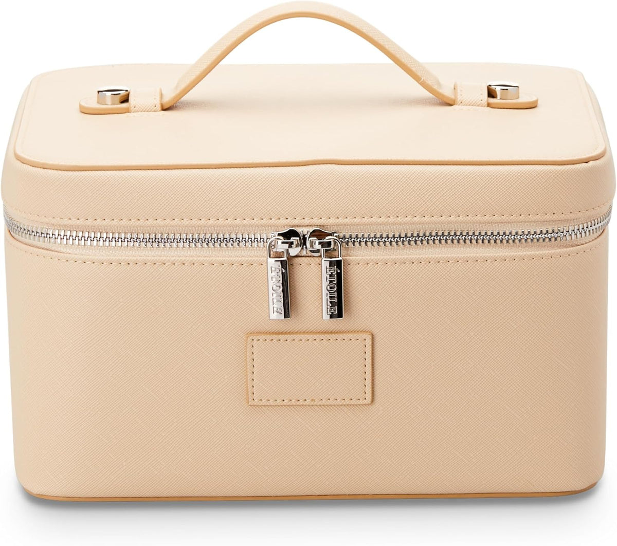 ETOILE Vanity Case Beige, Stylish Travel Makeup Bag Organizer with Dividers