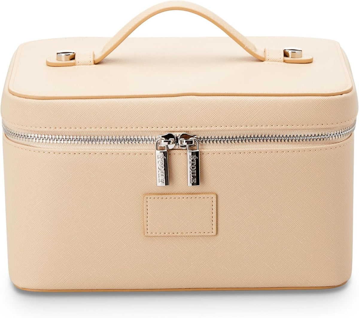 ETOILE Vanity Case Beige, Stylish Travel Makeup Bag Organizer with Dividers