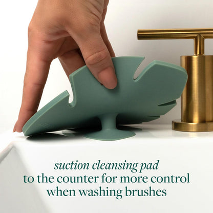 EcoTools Brush Cleaner Mat + Deep Clean Shampoo Bundle, 2 Piece Set | Clean tools fast, makeup brush cleaning mat for brushes and sponges, silicone brush cleaner, plant-based shampoo
