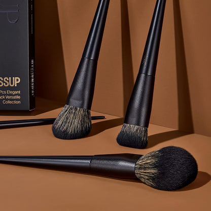 Jessup Makeup Brushes 14Pcs Makeup Brush Set Premium Synthetic Powder Foundation Contour Blush Concealer Eye Shadow Blending Liner Make Up Brush Kit Light Grey T329